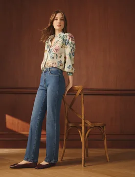 Vaquero recto de mujer con escudo - Lloyd's - FashionsVida