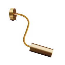 Cables Lampe Flex 30 Fermaluce Avec Mini Rosace Avec Interrupteur Et Spot Avec Abat-jour Tub-e14 Sans Ampoule Satin Brass One Size