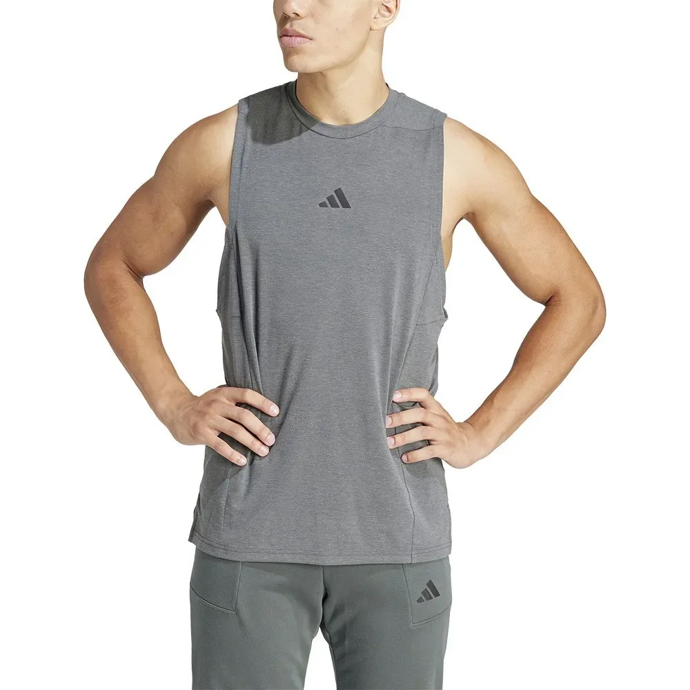 T-shirt Sans Manches Designed For Training Dgh Solid Grey M - Adidas - FashionsVida