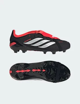 Scarpe da calcio PREDATOR ELITE Firm Ground Fold-Over Tongue bambini 38 2/3 Core Black / Cloud White / Lucid Red - Adidas - FashionsVida