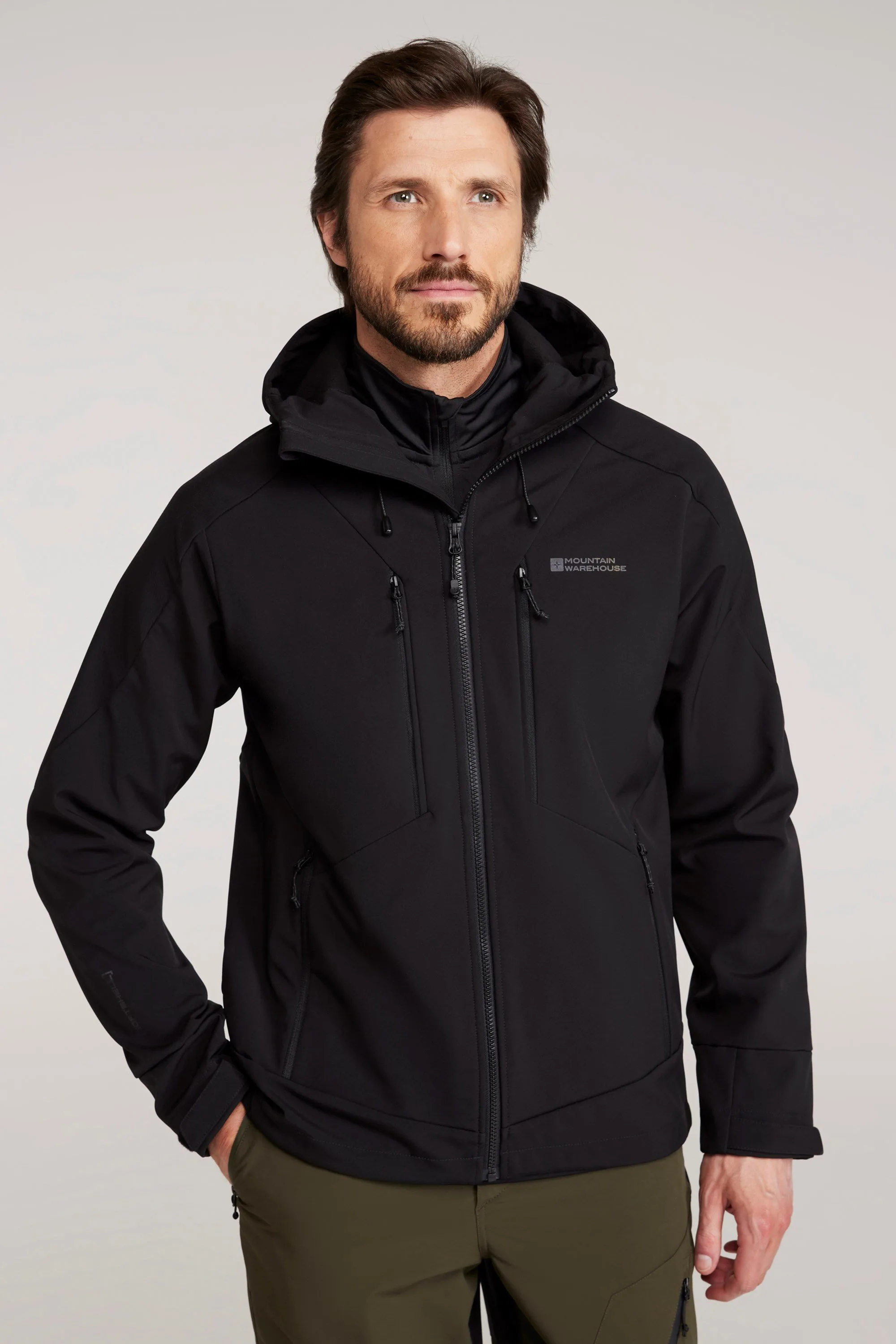 Radius Mens Softshell Jacket - Black - Black - Size: 3XL - Mountain Warehouse - FashionsVida