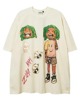 Oversized Graffiti T Shirt Men Streetwear Cartoon Tee ZIKY KAMI Hand Drawn Art Graphic Cotton Fashion Top - Aliexpress - FashionsVida