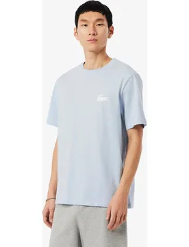 Camiseta loungewear de algodón con estampado de cocodrilo de hombre - Lacoste - FashionsVida