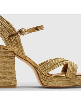 Sandalias de tiras de mujer Valle en acabados trenzados y metalizados - Castañer - FashionsVida