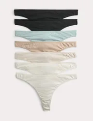 Pack Pure Cotton Thongs Cream Mix female