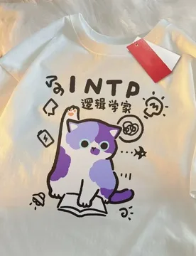 ZAZOMDE Logician Little Cat Cotton Man Womens T-Shirts Cartoons Printing O-Neck Soft Oversize Short Sleeve Summer Womans Clothes - Aliexpress - FashionsVida