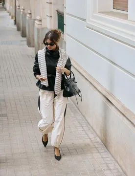 Kontrast-Jogginghose Ecru S - Stradivarius - FashionsVida