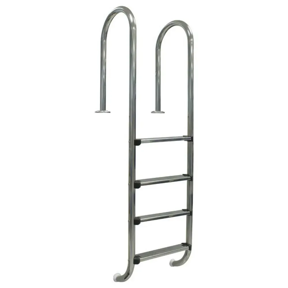 Inground Pool Wall Ladder 4 Steps Silver One Size unisex - Gre Accessories - FashionsVida