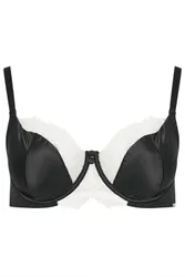 Women's Contrast Lace Non-Padded Underwired Bra in Black Size: 40DD - Black - Size: 40DD