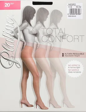 Panty de 20 deniers de mujer con altura regulable - Platino - FashionsVida