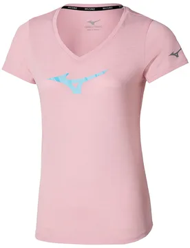 Core Runbird Short Sleeve T-shirt Bleached Mauve XS Women - Mizuno - FashionsVida