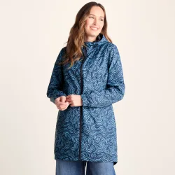 Kilnsey Womens Waterproof Jacket - Smokey Blue Wave Print - Size 14 Uk