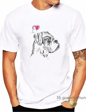 I Love My Boxer Animal Print Tshirt Men'S Clothing Funny White T Shirt Homme Kawaii Dog T-Shirt Harajuku Shirt Summer Tops Tee - Aliexpress - FashionsVida