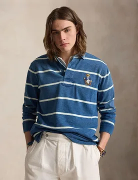 Polo de hombre de rugby de rayas con Polo Bear - Polo Ralph Lauren - FashionsVida