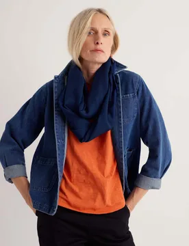 Pure Wool Circle Scarf Navy female - Seasalt cornwall - FashionsVida