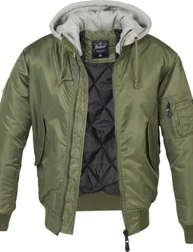 Rockabilly Bomberjacke - MA1 Sweathood - S bis XXL - für Männer - Größe L - oliv - Männer - male - Brandit - FashionsVida