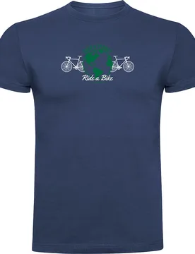 Maglietta A Maniche Corte Save A Planet Denim Blue - Kruskis - FashionsVida
