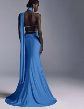 Vestido largo sirena de Body ceñido y sin espalda, adecuado para asistir a fiestas por la noche, ocasiones formales y galas de damas, vestido de fies - Shein - FashionsVida