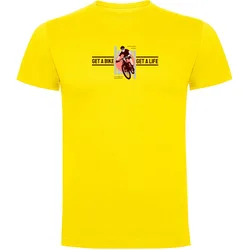 Maglietta A Maniche Corte Get A Life Yellow
