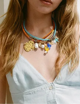Bohemian Style Women's Colorful Rope Stainless Steel Pendant Necklace with Fish Shells Starfish Conch etc. for Vacation - Aliexpress - FashionsVida