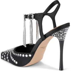 Zapatos de salón de mujer destalonados con adorno de cristales