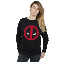 Women's Deadpool Large Clean Logo Sweatshirt in Black Size: Small - Black - Size: S