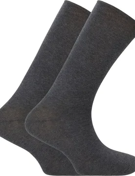 Pack de 2 pares de calcetines en algodón de hombre cortos con puño roulé en color gris - Punto Blanco - FashionsVida