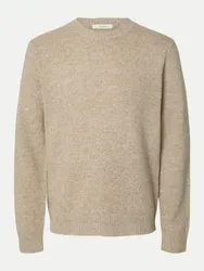 Strickpullover aus Wolle-Mix Beige M