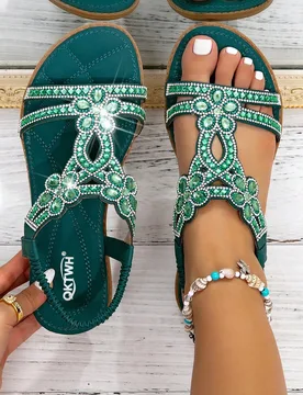 Sandalias de playa con suela gruesa, sandalias elegantes para mujer, sandalias de tacón alto de verano para mujer, sandalias transpirables y cómodas - Shein - FashionsVida