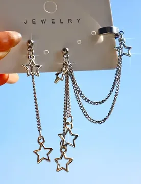 Y2K Punk Style Hollow Out Pentagram Chain Tassel Earrings for Women Trend Personality Hip-hop Party Jewelry Accessories Gift - Aliexpress - FashionsVida