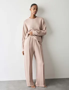 Scuba Wide Leg Lounge Pants Fawn female - Autograph - FashionsVida
