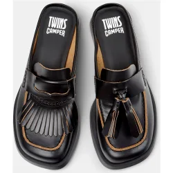 Mules planos de mujer Donna Twins de piel