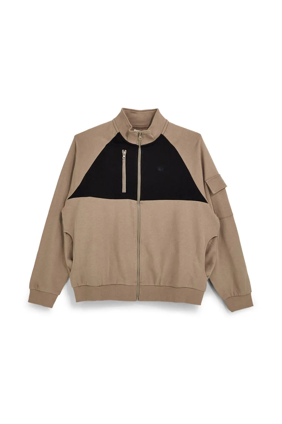 Felpa beige e nera con zip in 100% cotone PTMF2648 XL - PITTARELLO TIERRA - FashionsVida