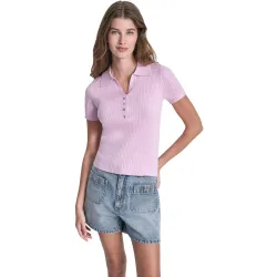 Polo de mujer de punto y manga corta