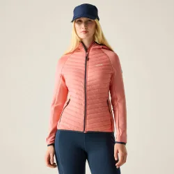 Women's Andreson Stretch Water-Repellent Hybrid Quilted Jacket in Peach Size: 26 - Peach - Size: 26