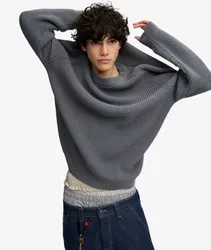 Superdry Herren Bench Gerippter Pullover mit Kastenschnitt Grey - Größe: S