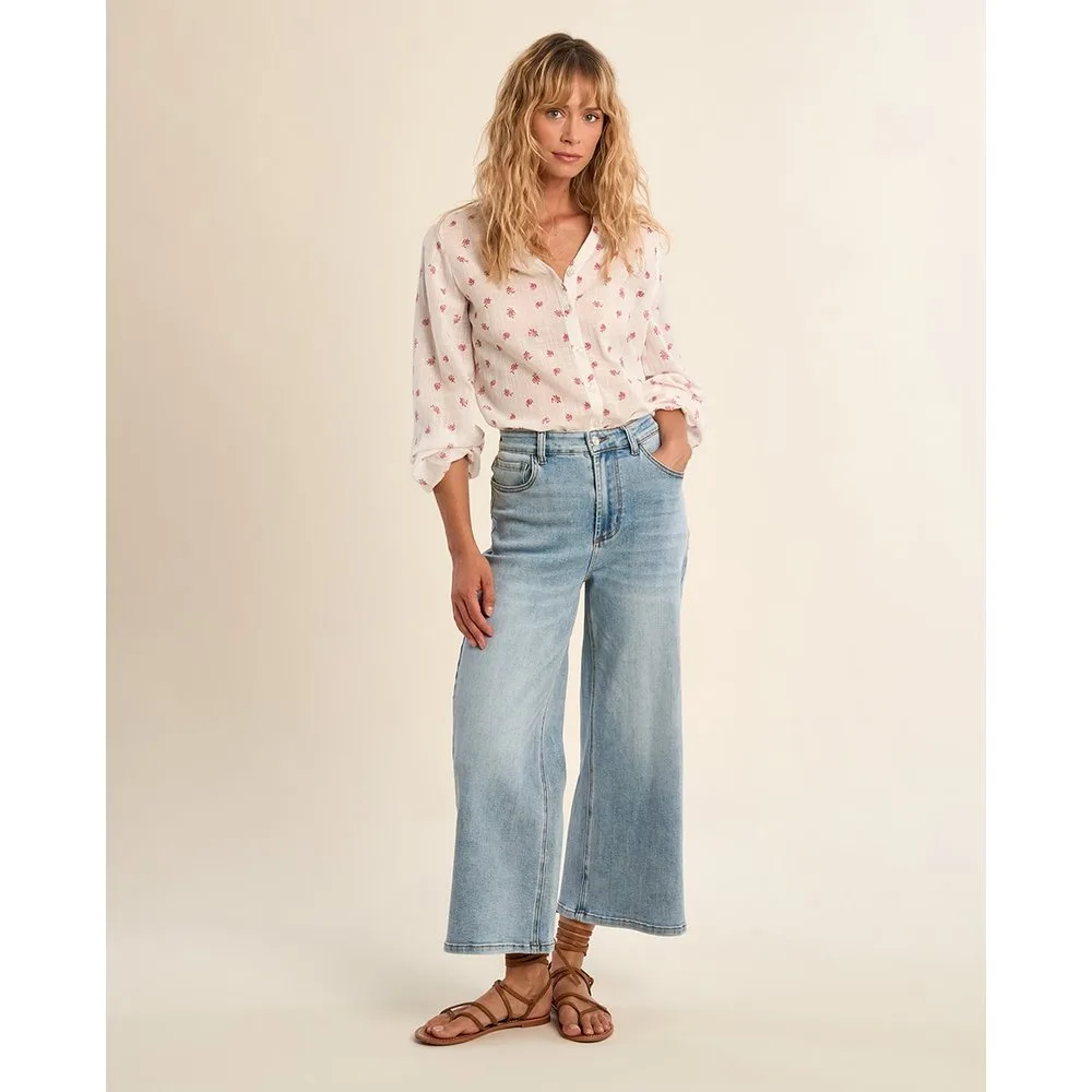 Camisa de mujer de manga larga estampado flores - Molly Bracken - FashionsVida