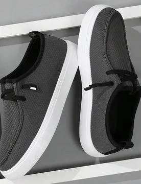 Zapatillas deportivas de malla con punta redonda para hombre, ligeras, de suela plana, transpirables, de moda, tipo slip-on con banda elástica, para - Shein - FashionsVida