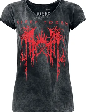 T-Shirt - Logo - S bis XXL - für Damen - Größe S - schwarz/grau - EMP exklusives Merchandise! - Frauen - female - Sleep Token - FashionsVida