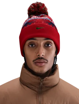 Peak Unisex Knitted Hats & Beanies - Red - One Size - Wool - Red - Size: One Size - Nike - FashionsVida