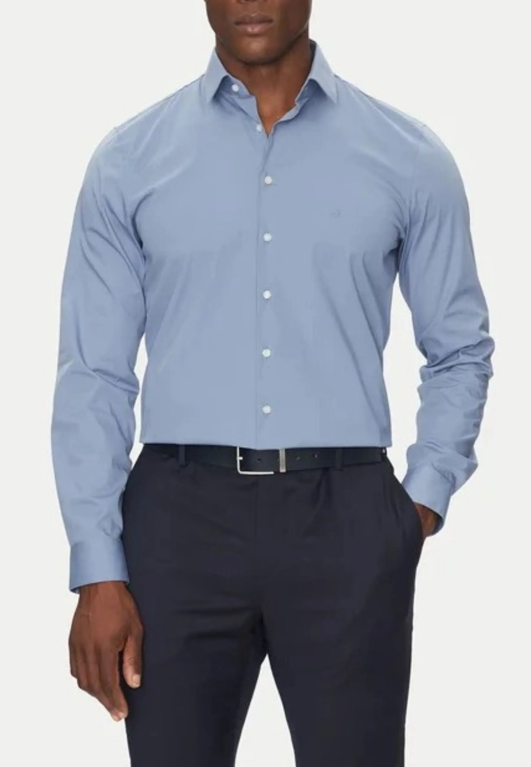 CAMICIA POPLIN STRETCH SLIM SHIRT - Calvin Klein - FashionsVida