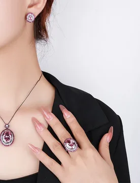Jewelry gold-plated dry rose black gold set for women 15*20-13*18 - Aliexpress - FashionsVida