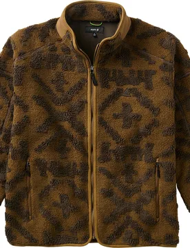 Pull polaire zippé en sherpa - Campover Jacquard Sherpa Zip Fleece Otter en Nylon - Taille S - Marron - Roark - FashionsVida