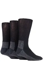 Mens and Women's 3 Pair FootNurse Workforce Diabetic Socks Black 6-11 Mens - Black - Size: 6-11 Mens