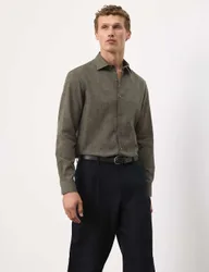 Easy Iron Linen Rich Performance Shirt Dark Olive male