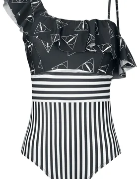 Badeanzug - Deathly Hallows - M - für Damen - Größe M - multicolor - EMP exklusives Merchandise! - Frauen - female - Harry Potter - FashionsVida
