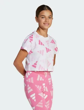 T-shirt Seasonal Essentials Logo Celebration Crop Junior 7-8A White - Adidas - FashionsVida