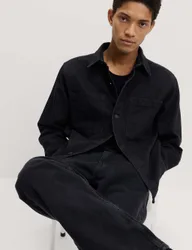 Regular Fit Denim Overshirt Black male