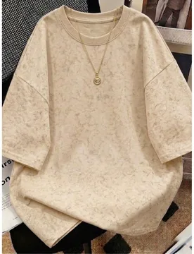 Pieza Camiseta de manga corta holgada y casual con teñido anudado lavado para mujer, regalo para otros, adecuada para vacaciones, oficina, uso diario - Shein - FashionsVida
