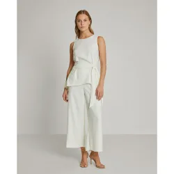 Pantalones palazzo de mujer lisos de bajo crop